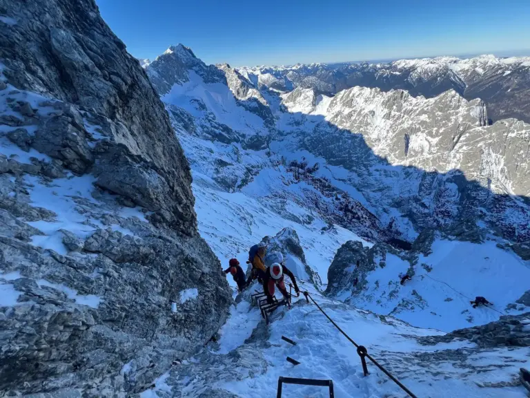 Alpspitze Klettersteig Winter Winterbesteigung mit Bergfuehrer