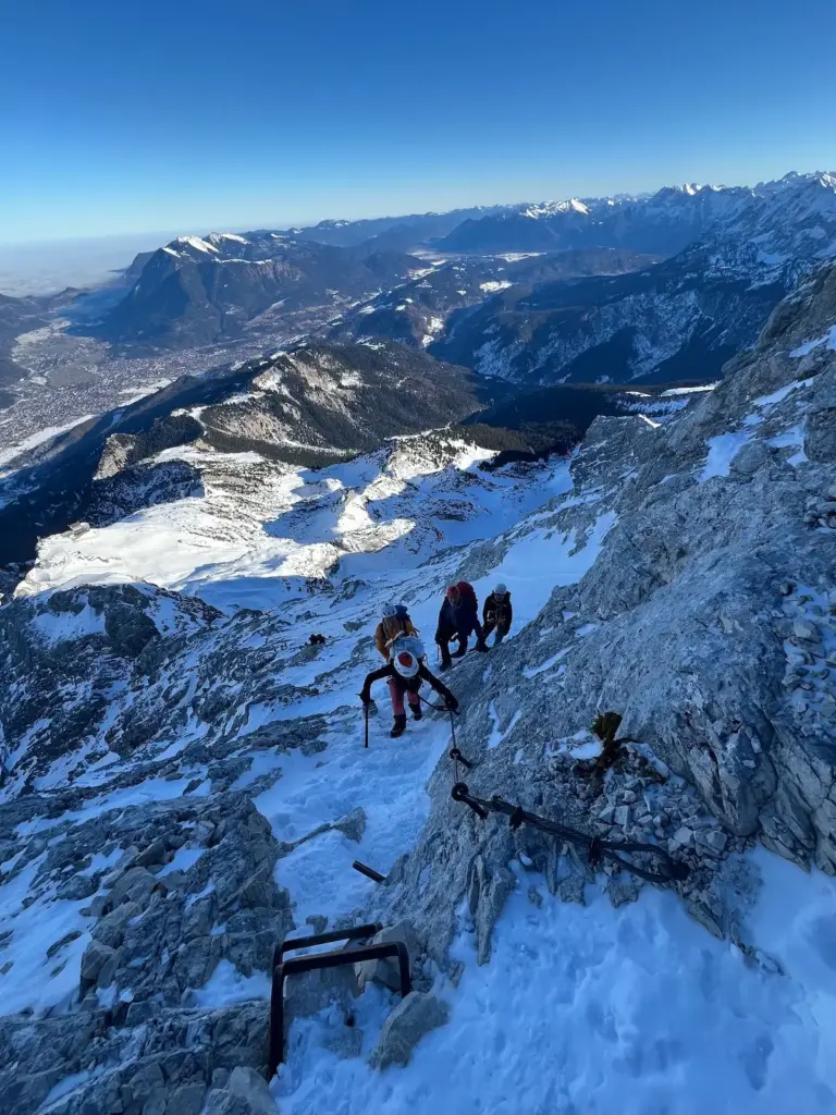Alpspitze Klettersteig Winter Winterbesteigung mit Bergfuehrer