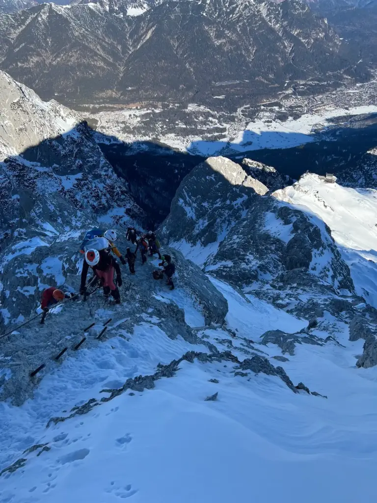 Alpspitze Klettersteig Winter Winterbesteigung mit Bergfuehrer