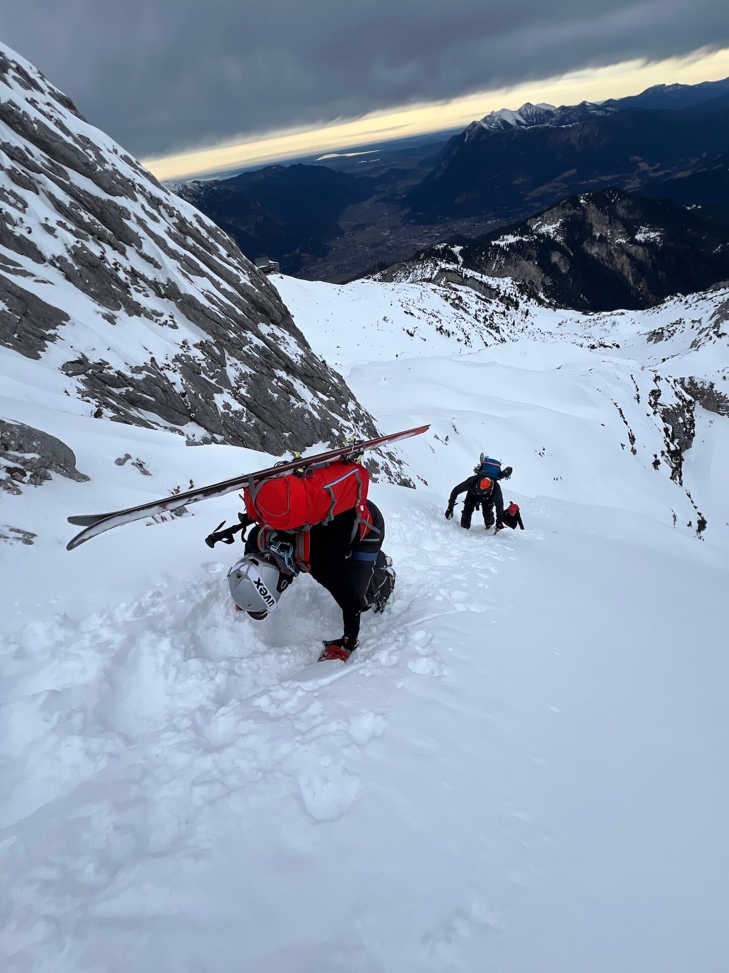 Alpspitze Winter Skibesteigung Bergfuehrer